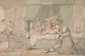 Lægen er så alvorligt blåset, at cupping er dømt nødvendig af Thomas Rowlandson